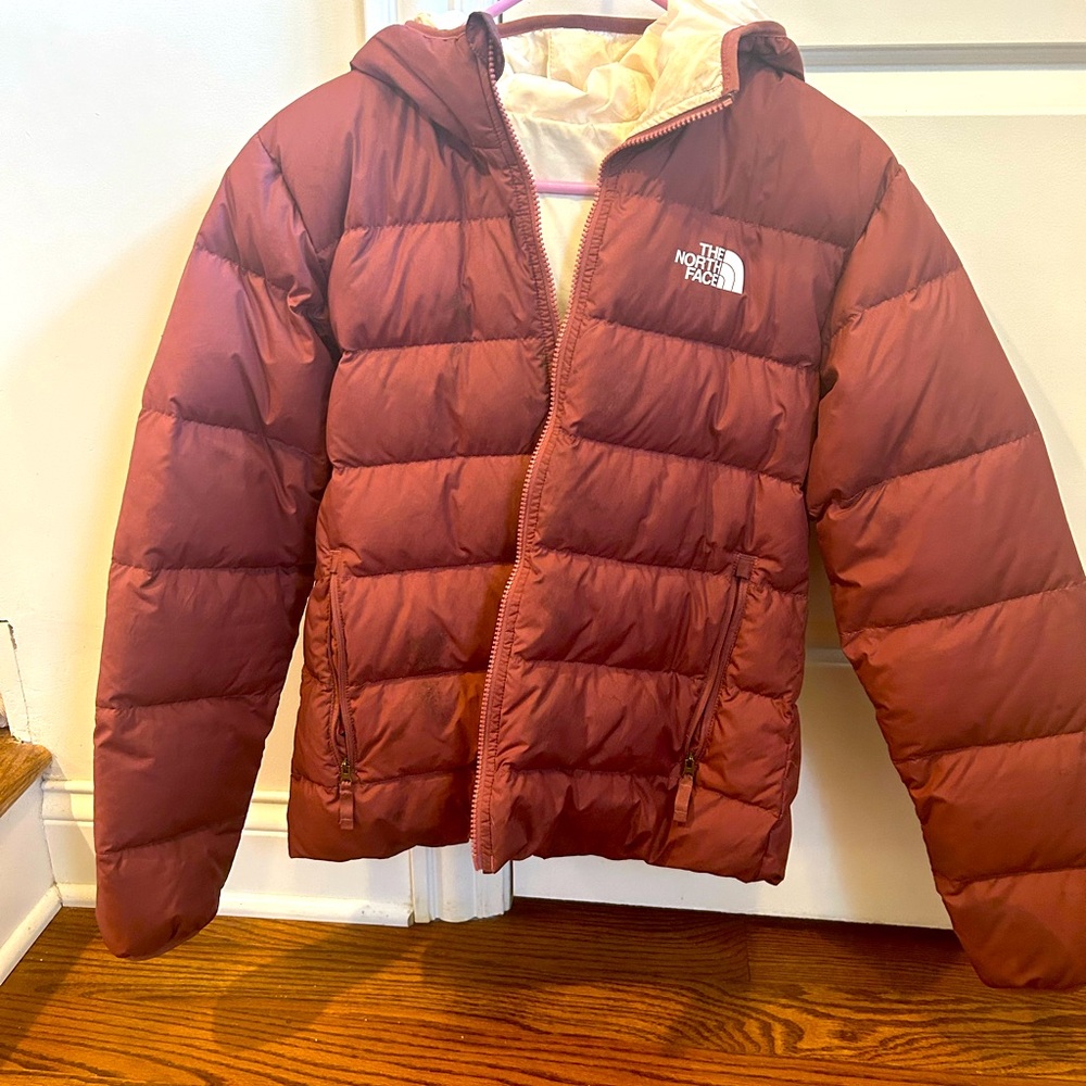 Northface Girls Reversible Down Hooded Jacket